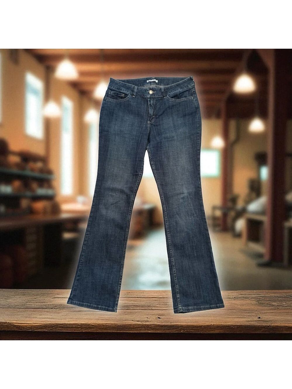 Riders By Lee Mid-Rise Bootcut Jeans Womens 12 LONG BLUE Western Denim Jeans